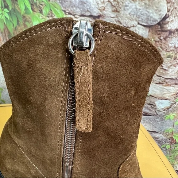 ZARA Brown Split Leather Cowboy Boots, 38 - Picture 11 of 11